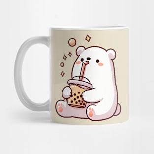 cute polar bear drink chocolate boba Mug